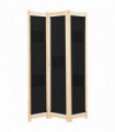 3-Panel Room Divider Black 120x170x4 cm Fabric