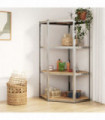 4-Layer Corner Shelf Silver Steel&Engineered Wood