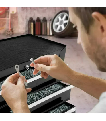 5-Drawer Lockable Steel Tool Storage Cabinet w/ Wheels Handle 2 Keys Black