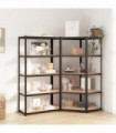 5-Layer Heavy-duty Shelves 2 pcs Grey Steel&Engineered Wood