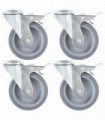 8 pcs Bolt Hole Swivel Casters 100 mm