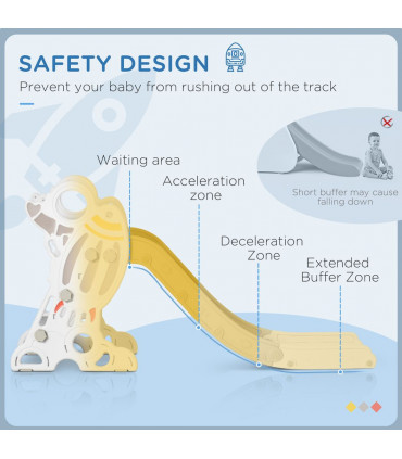 Baby Slide Grey PE PP 157L x 46.5W x 80H cm Space Theme Kids 1.5-3 Years