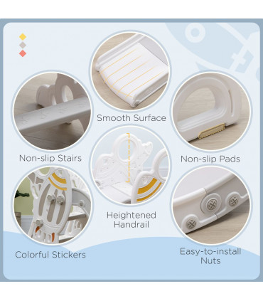 Baby Slide Grey PE PP 157L x 46.5W x 80H cm Space Theme Kids 1.5-3 Years