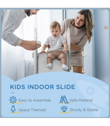 Baby Slide Grey PE PP 157L x 46.5W x 80H cm Space Theme Kids 1.5-3 Years