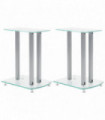 Aluminum Speaker Stands Transparent Safety Glass 2pcs