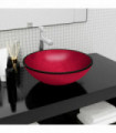 vidaXL Basin Tempered Glass 42x14 cm Red