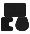 Bathroom Mat Set 3 Pieces Fabric Anthracite