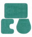 Bathroom Mat Set 3 Pieces Fabric Turquoise