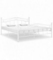 vidaXL Bed Frame White Metal 140x200 cm