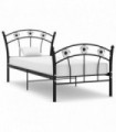 Bed Frame with Football Design Black Metal 90x200 cm