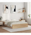 vidaXL Bed Frame with Drawers Sonoma Oak 150x200 cm King Size Engineered Wood