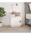 Bedside Cabinet White 40x34x55 cm Solid Wood Pine