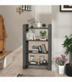 Book Cabinet/Room Divider Grey 80x35x125 cm Solid Wood Pine
