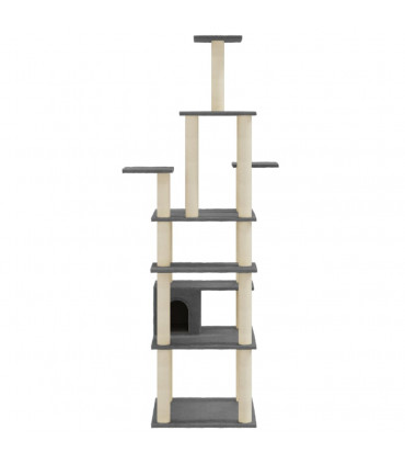 Cat Tree with Sisal Scratching Posts Dark Grey 183 cm