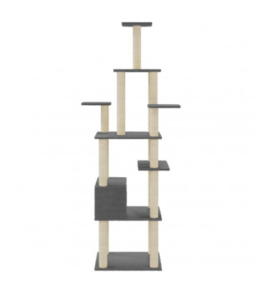 Cat Tree with Sisal Scratching Posts Dark Grey 183 cm