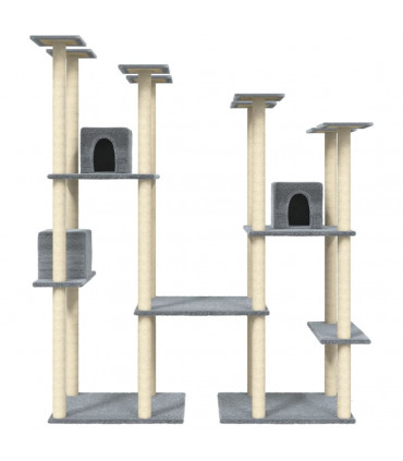 Cat Tree with Sisal Scratching Posts Light Grey 174 cm