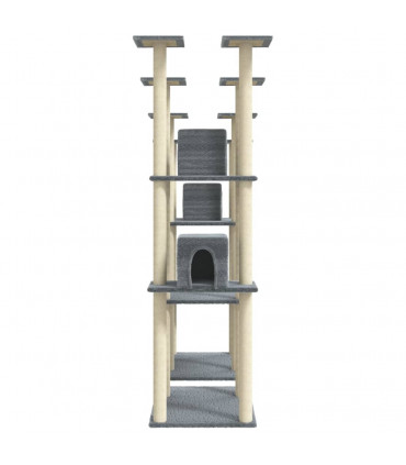 Cat Tree with Sisal Scratching Posts Light Grey 174 cm