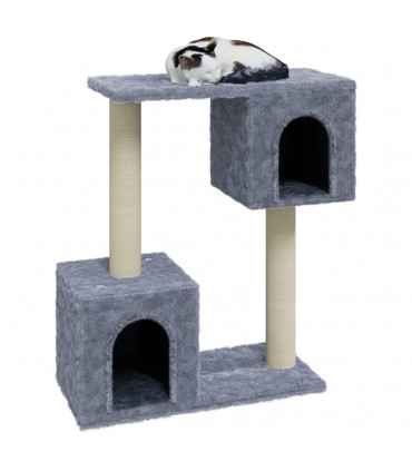 Cat Tree with Sisal Scratching Posts Light Grey 60 cm
