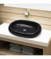 Ceramic Bathroom Sink Basin Black Oval