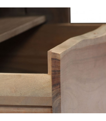 Coffee Table Solid Acacia Wood Live Edges 90x50x40 cm Grey