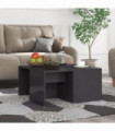 Coffee Tables 4 pcs High Gloss Grey 33x33x33 cm Chipboard