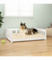 Dog Bed White 95.5x65.5x28 cm Solid Wood Pine