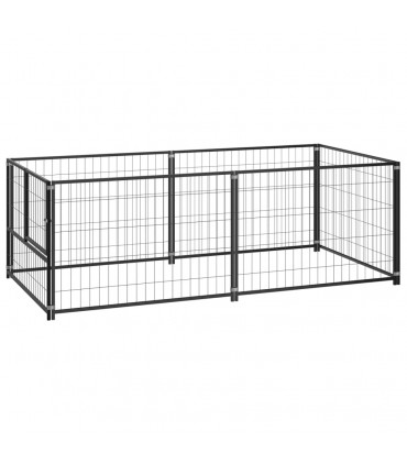 vidaXL Dog Kennel Black 200x100x70 cm Steel