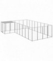 Dog Kennel Silver 10.89 m� Steel