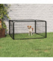 Dog Playpen 4 Panels Black 100x50 cm Powder-coated Steel