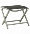 Folding Footrest Black and Silver Textilene and Aluminium