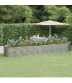 Garden Planter Powder-coated Steel 510x140x68 cm Silver