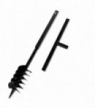 Ground Drill with Handle Auger Bit 120 mm Double Spirals Steel Black