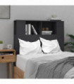 Headboard Cabinet Black 100x18.5x104.5 cm