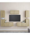 vidaXL 7 Piece TV Cabinet Set Sonoma Oak Engineered Wood
