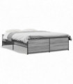 vidaXL Bed Frame Grey Sonoma 120x200 cm Engineered Wood and Metal