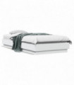 vidaXL Bed Frame White 90x200 cm Engineered Wood