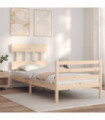 vidaXL Bed Frame with Headboard 90x200 cm Solid Wood
