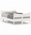 vidaXL Bed Frame with Headboard White 120x190 cm Small Double Solid Wood Pine