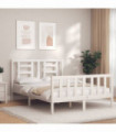 vidaXL Bed Frame with Headboard White 120x200 cm Solid Wood