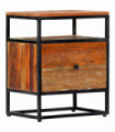vidaXL Bedside Cabinet 40x30x50 cm Solid Reclaimed Wood and Steel