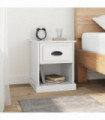 vidaXL Bedside Cabinet High Gloss White 39x39x47.5 cm Engineered Wood