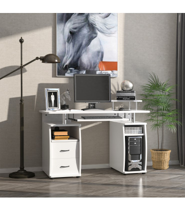 Office Desk Table Workstation White Durable Particle Board 120L x 55W x 85H cm