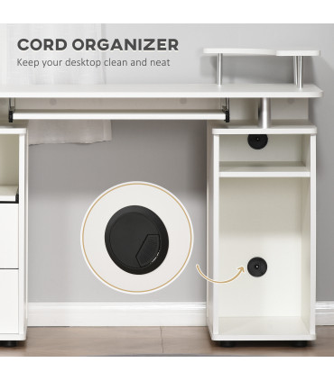 Office Desk Table Workstation White Durable Particle Board 120L x 55W x 85H cm