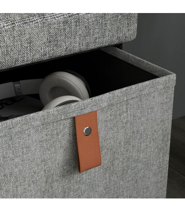 HOMCOM Shoe Bench with Cushioned Seat, 6 Fabric Drawers for Entryway Hallway