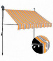 Manual Retractable Awning with LED 100 cm Yellow and Blue