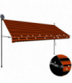 Manual Retractable Awning with LED 350 cm Orange and Brown