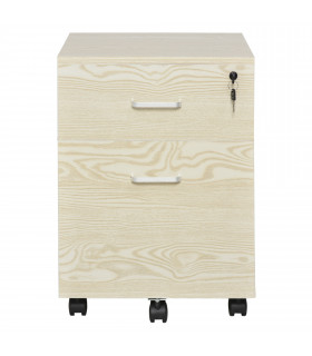 Filing Cabinet Oak 55.6H x 40W x 45Dcm 2-Drawer Locking Office Storage Vinsetto