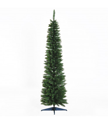 1.8m 6ft Artificial Pine Pencil Slim Tall Christmas Tree with 390 Branch Tips