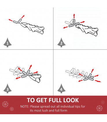 1.5m 5ft Pre-Lit Christmas Tree Artificial Spruce Warm White LED Metal Stand