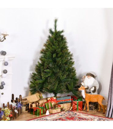 1.5m 5ft Pre-Lit Christmas Tree Artificial Spruce Warm White LED Metal Stand